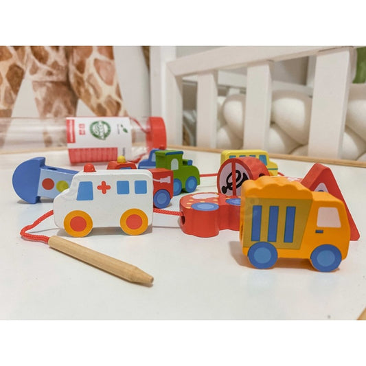 Car Shaped Wooden Threading Blocks