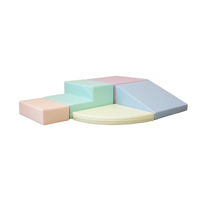 Soft Play 5 Foam Block Set - Light Pastel Corner Climber