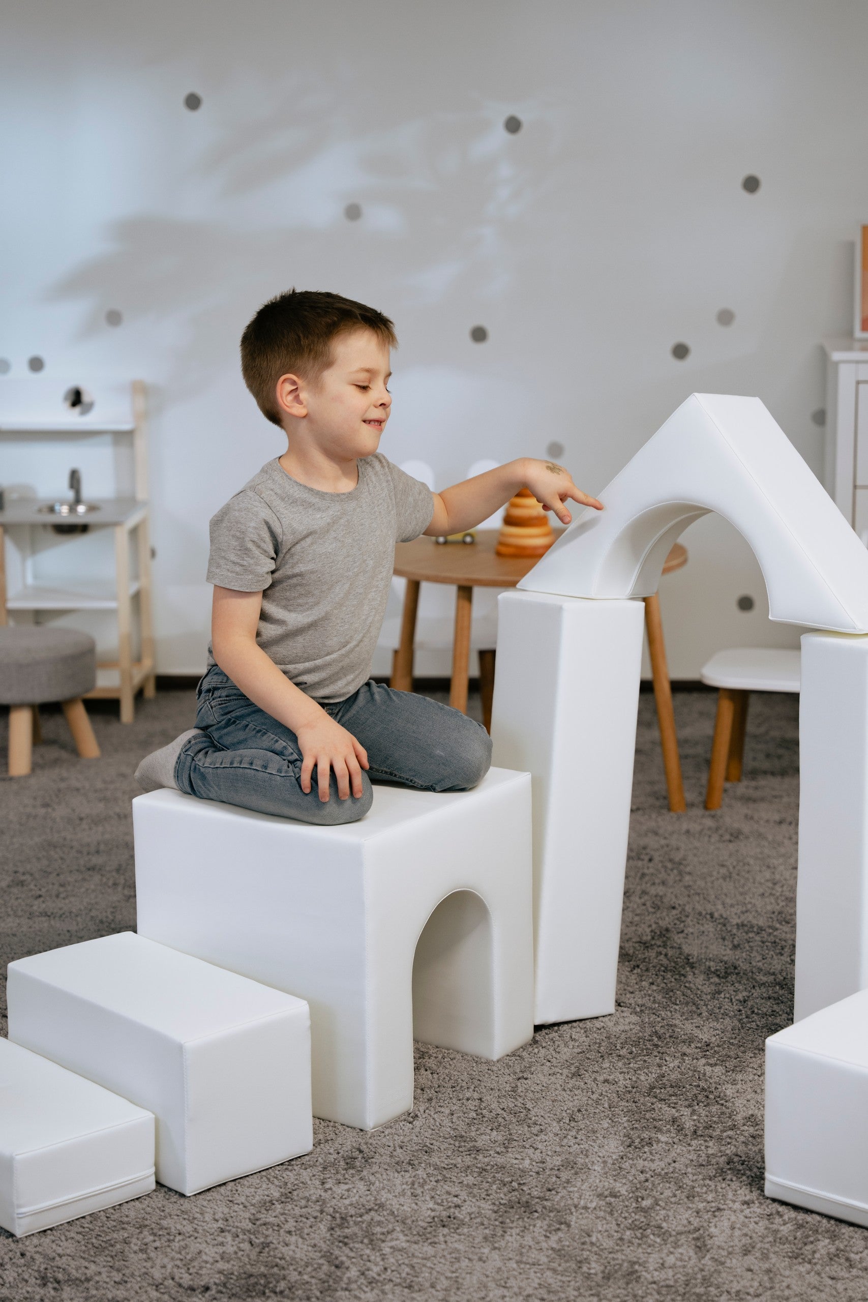 Soft Play 10 Foam Block Set - White Creativity