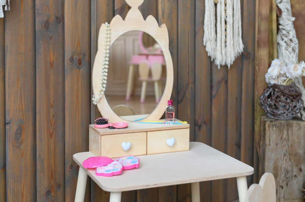 Princess Beauty Table and Chair with Mirror - Crown