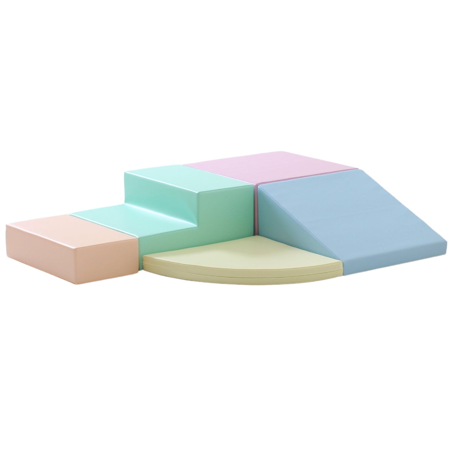 Soft Play 5 Foam Block Set - Light Pastel Corner Climber XL