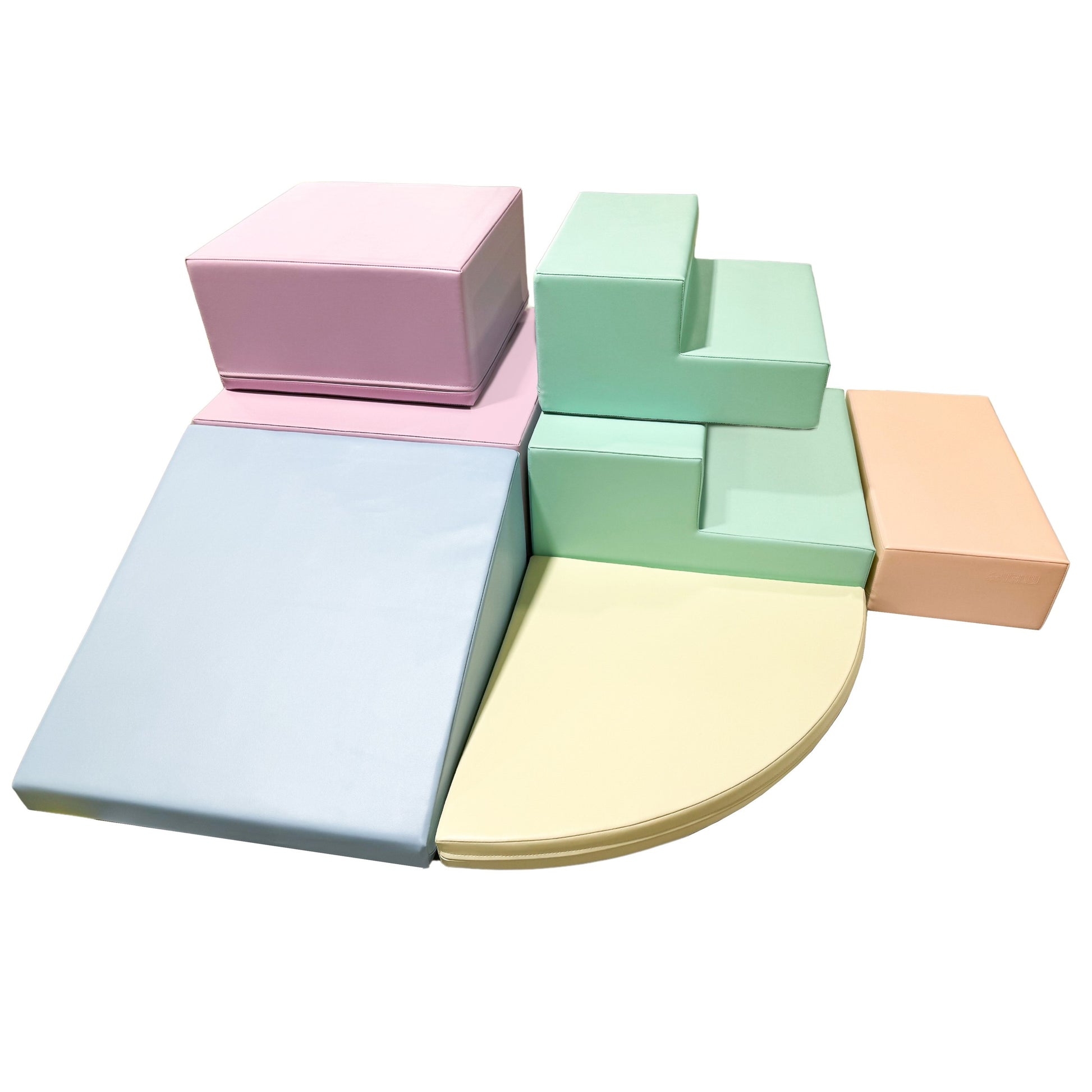 Soft Play 5 Foam Block Set - Light Pastel Corner Climber XL